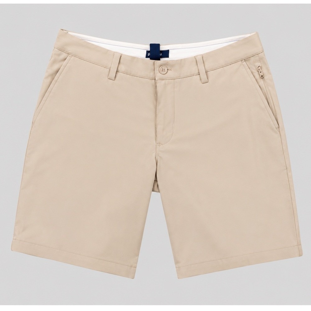 Lands End Boys Tan Chino Shorts Size 20 Khaki Golf School Uniform Flat Front